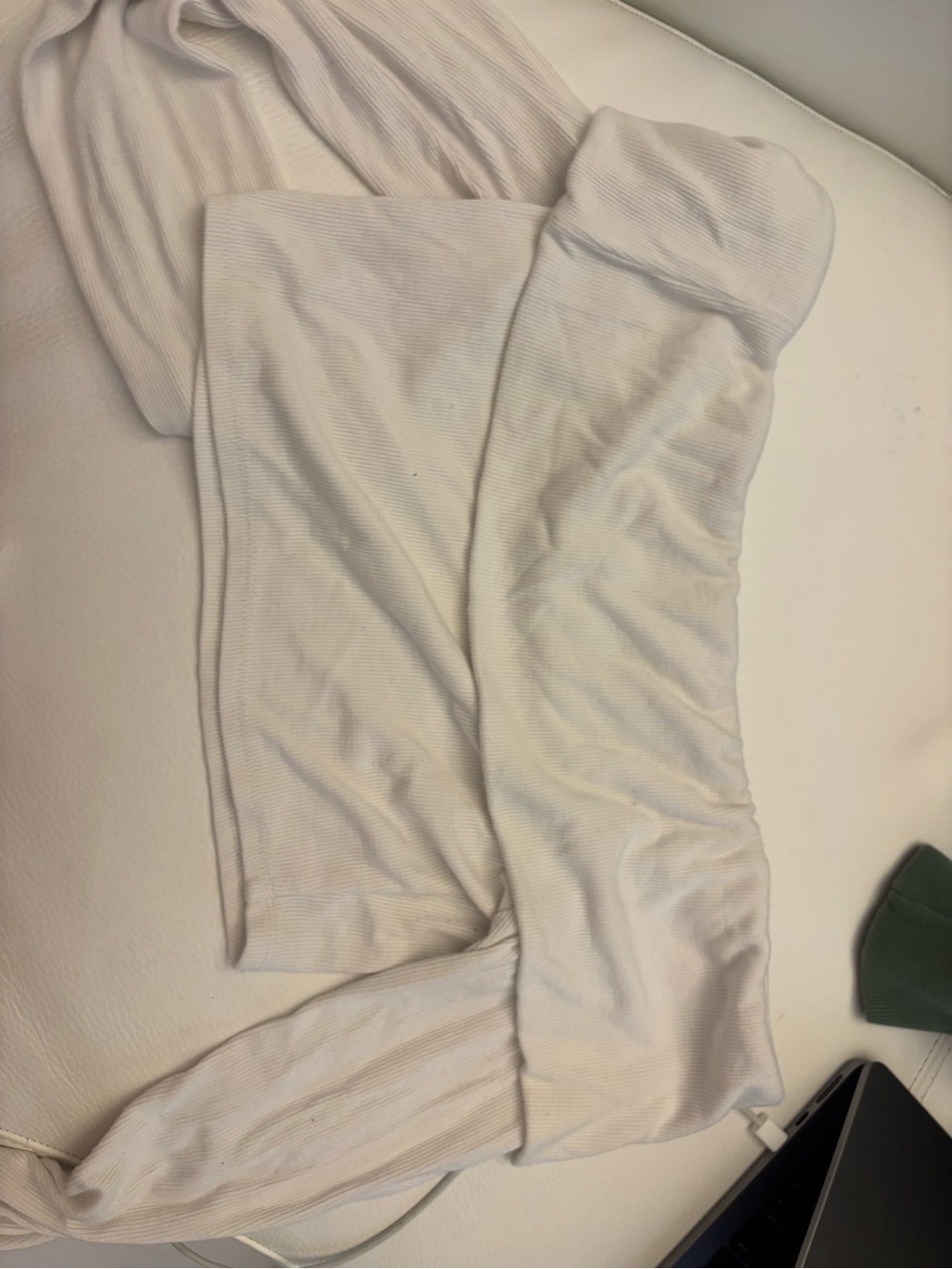 Garage White Ribbed Off-Shoulder Top - Picture 3 of 5